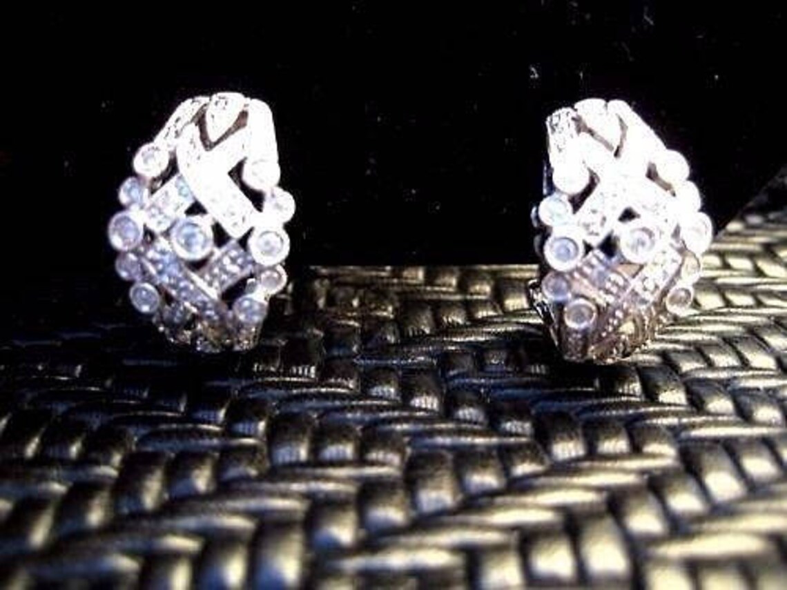 Vintage Diamond Earrings Classic Antique Style White Gold