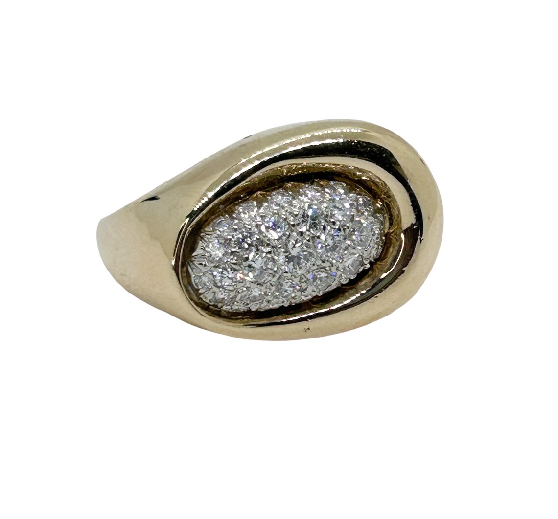 1.25 Carat Diamond Ring Modernist 14k Yellow Gold Size 6.5